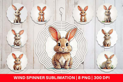 Wind Spinner Cute Rabbit Sublimation artnoy 