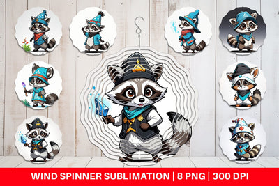 Wind Spinner Cute Raccoon Sublimation artnoy 