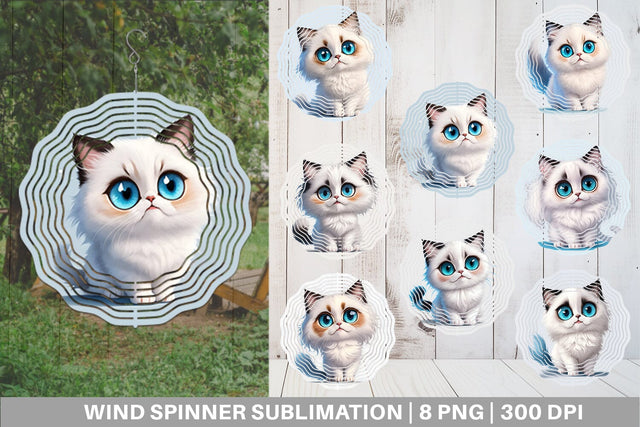 Wind Spinner Cute Ragdoll Cat Sublimation artnoy 