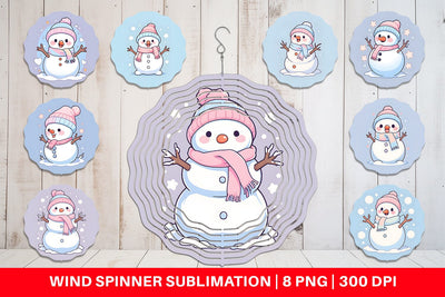 Wind Spinner Cute Snowman Illustration Sublimation artnoy 