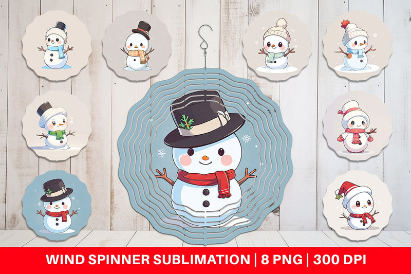 Wind Spinner Cute Snowman Sublimation artnoy 