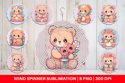 Wind Spinner Cute Teddy Bear Sublimation artnoy 