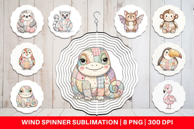 Wind Spinner Cute Tropical Patchwork Sublimation artnoy 