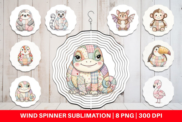 Wind Spinner Cute Tropical Patchwork Sublimation artnoy 