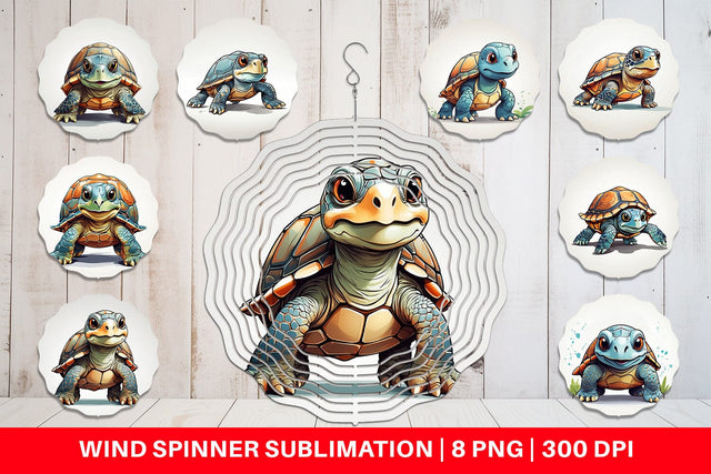 Wind Spinner Cute Turtle Sublimation artnoy 