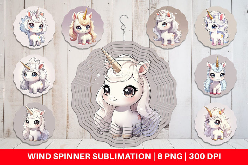 Wind Spinner Cute Unicorn Sublimation artnoy 