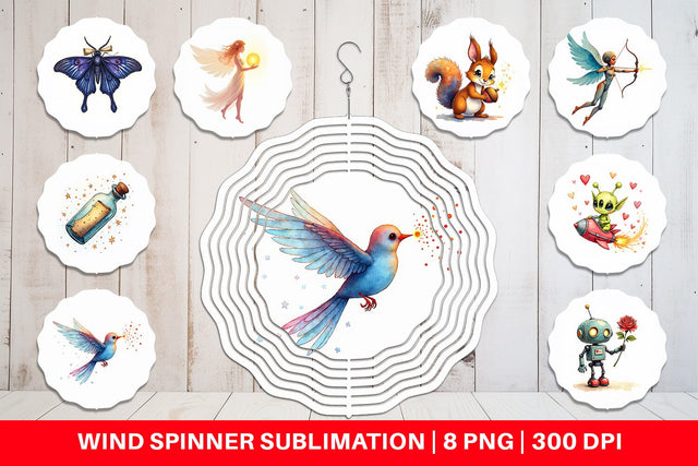 Wind Spinner Cybernetic Cupids Cosmic Messengers Sublimation artnoy 