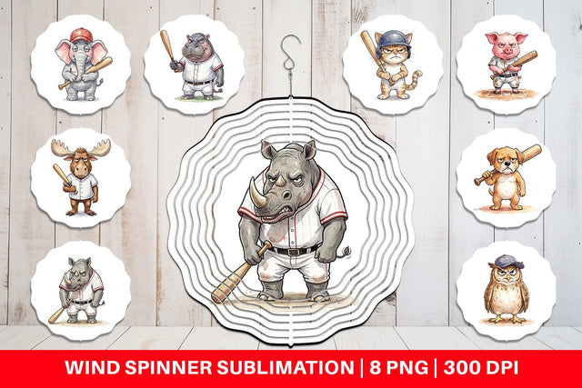 Wind Spinner Cynical Animal Slugger Watercolor Sublimation artnoy 