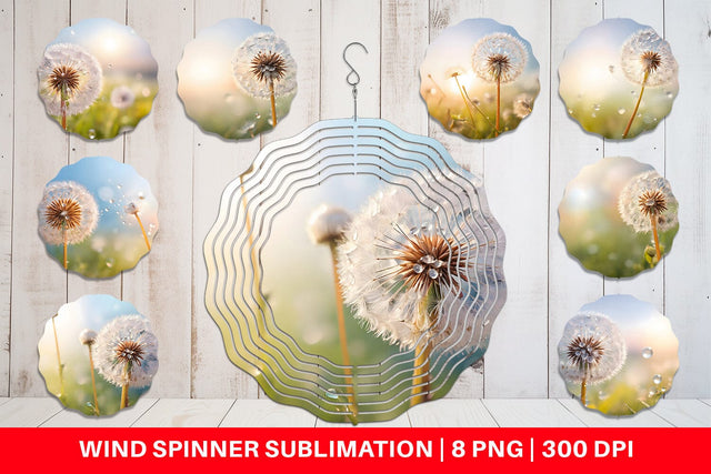 Wind Spinner Dandelion Flower Sublimation artnoy 