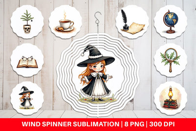 Wind Spinner Dark Academia Scholarly Christmas Sublimation artnoy 