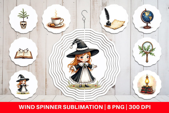 Wind Spinner Dark Academia Scholarly Christmas Sublimation artnoy 