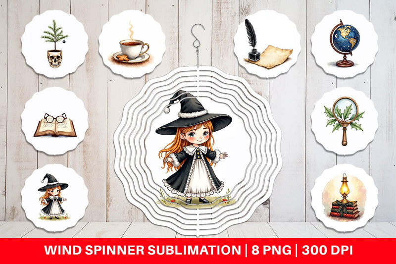 Wind Spinner Dark Academia Scholarly Christmas Sublimation artnoy 