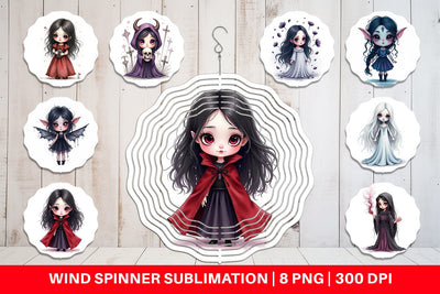 Wind Spinner Dark Fantasy Dolls Sublimation artnoy 