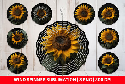 Wind Spinner Dark Sunflower Sublimation artnoy 