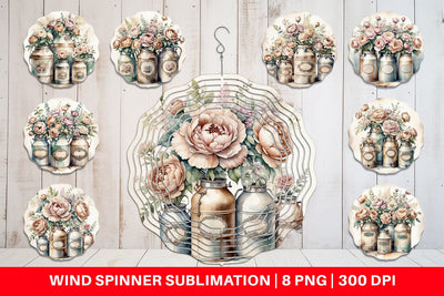 Wind Spinner Decorative Milk Can Sublimation artnoy 