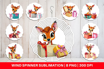 Wind Spinner Deer Fawn Gift Sublimation artnoy 