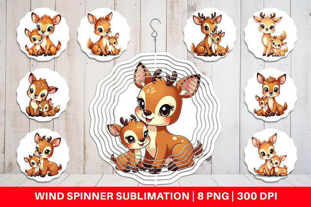 Wind Spinner Deer Mother's Day Sublimation artnoy 