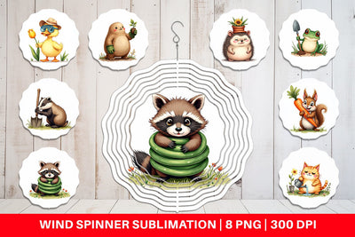 Wind Spinner Derpy Garden Helpers Watercolor Sublimation artnoy 