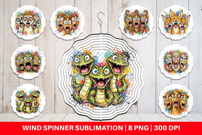 Wind Spinner Desert Animal Heat Hysteria Ink Sketch Sublimation artnoy 