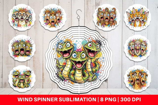 Wind Spinner Desert Animal Heat Hysteria Ink Sketch Sublimation artnoy 