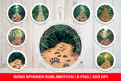 Wind Spinner Dino Tracks in Jungle Sublimation artnoy 