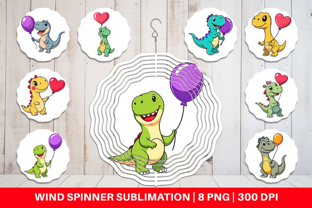 Wind Spinner Dino with Balloon Sublimation artnoy 