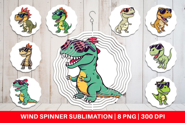 Wind Spinner Dino with Sunglasses Sublimation artnoy 