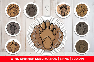 Wind Spinner Dinosaur Footprint Sublimation artnoy 