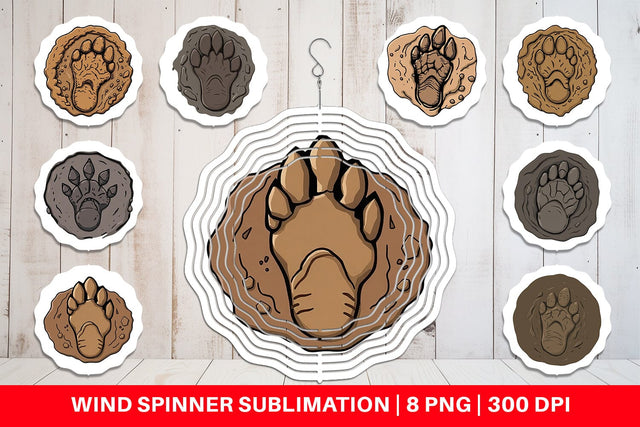 Wind Spinner Dinosaur Footprint Sublimation artnoy 