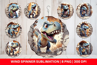 Wind Spinner Dinosaurs in Wall Sublimation artnoy 