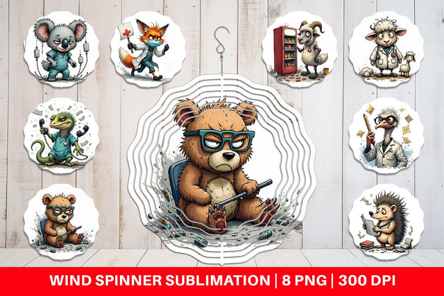 Wind Spinner Doctor Chaos Critters Sublimation artnoy 