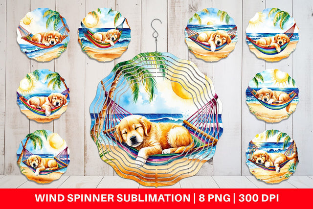 Wind Spinner Dog in Summer Hammock Sublimation artnoy 