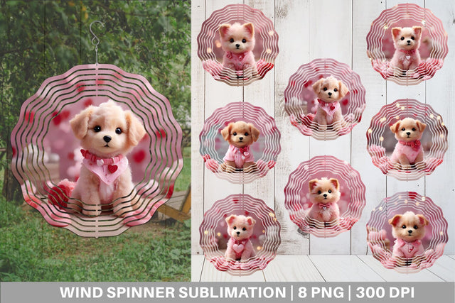 Wind Spinner Dog Valentine Sublimation artnoy 