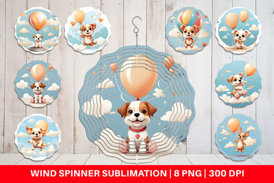 Wind Spinner Dog With Balloon Sublimation artnoy 