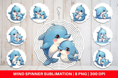 Wind Spinner Dolphin Mother's Day Sublimation artnoy 