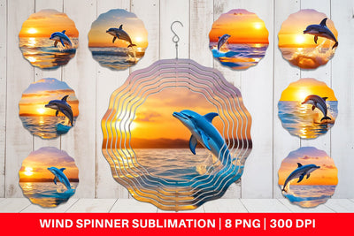 Wind Spinner Dolphins and Sunset Sublimation artnoy 