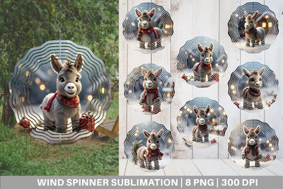 Wind Spinner Donkey Christmas Sublimation artnoy 