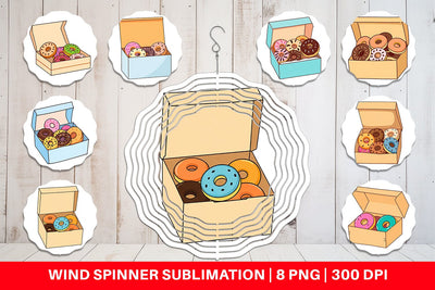 Wind Spinner Donut Box Sublimation artnoy 