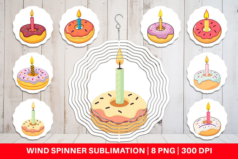 Wind Spinner Donut Candle Sublimation artnoy 
