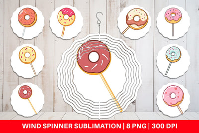 Wind Spinner Donut Stick Sublimation artnoy 