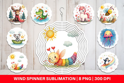 Wind Spinner Doodle Dream Animals Sublimation artnoy 