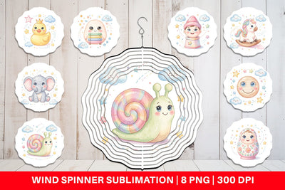 Wind Spinner Dreamy Floating Toybox Watercolor Sublimation artnoy 