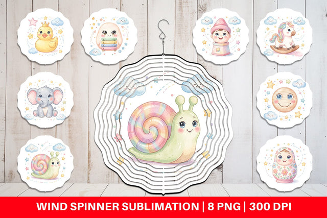 Wind Spinner Dreamy Floating Toybox Watercolor Sublimation artnoy 
