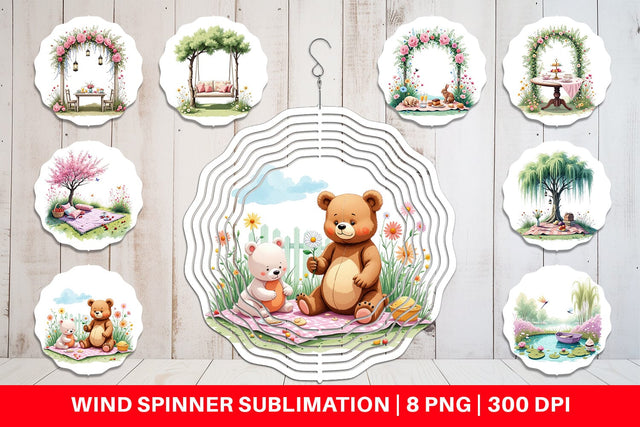 Wind Spinner Dreamy Garden Picnic Sublimation artnoy 
