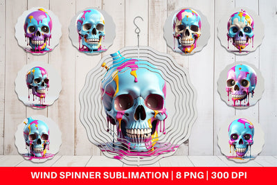 Wind Spinner Dripping Skull Sublimation artnoy 