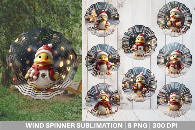 Wind Spinner Duck Christmas Sublimation artnoy 