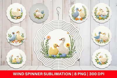 Wind Spinner Duck Embroidery Sublimation artnoy 
