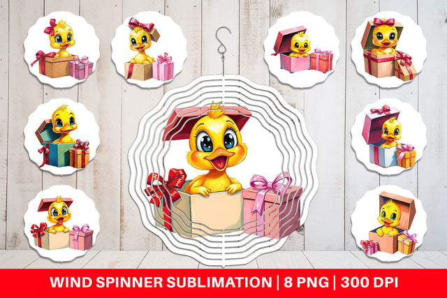 Wind Spinner Duckling Gift Sublimation artnoy 