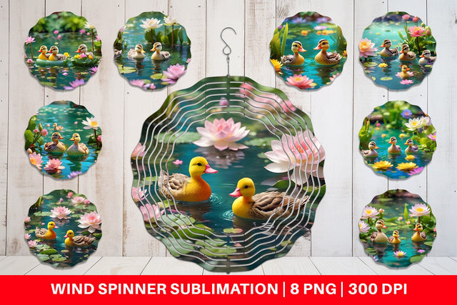 Wind Spinner Ducks Swimming Sublimation artnoy 