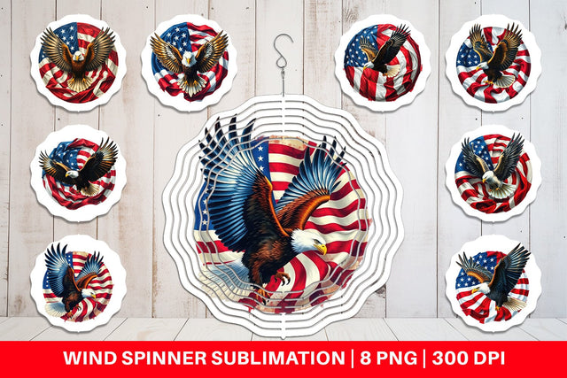 Wind Spinner Eagle 4th of July Sublimation artnoy 